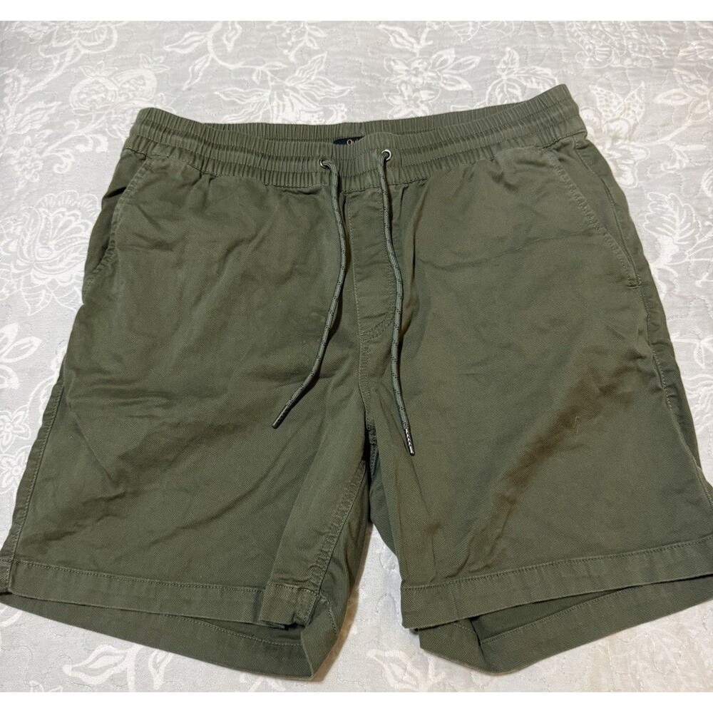 Quince Men Organic Stretch Cotton Pull On Chino Shorts Army Green Large